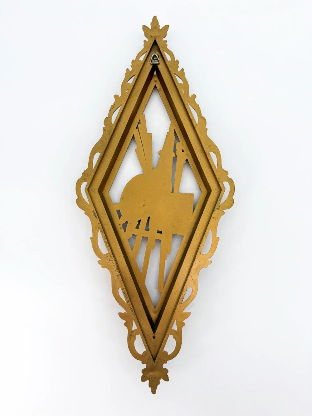 Vintage 60s/70s Syroco Gold Wall Plaques MCM Art & Architecture Diamond Pair